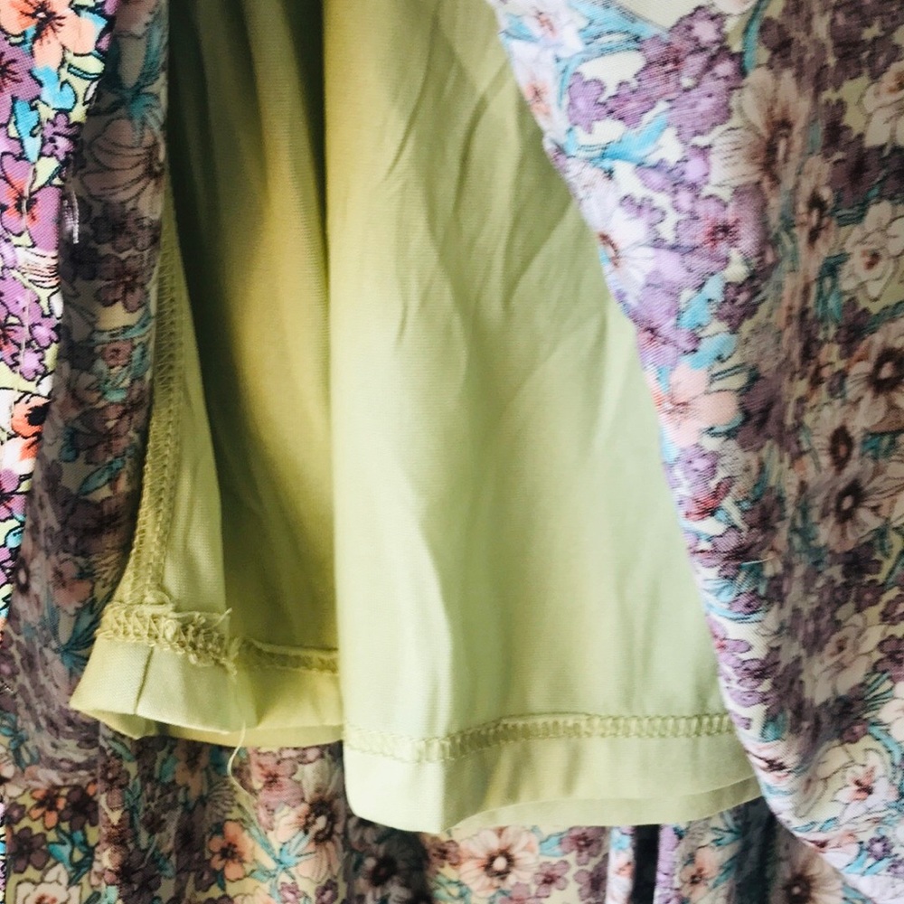 Sage Floral Print Tiered Skirt - Picture 8 of 10